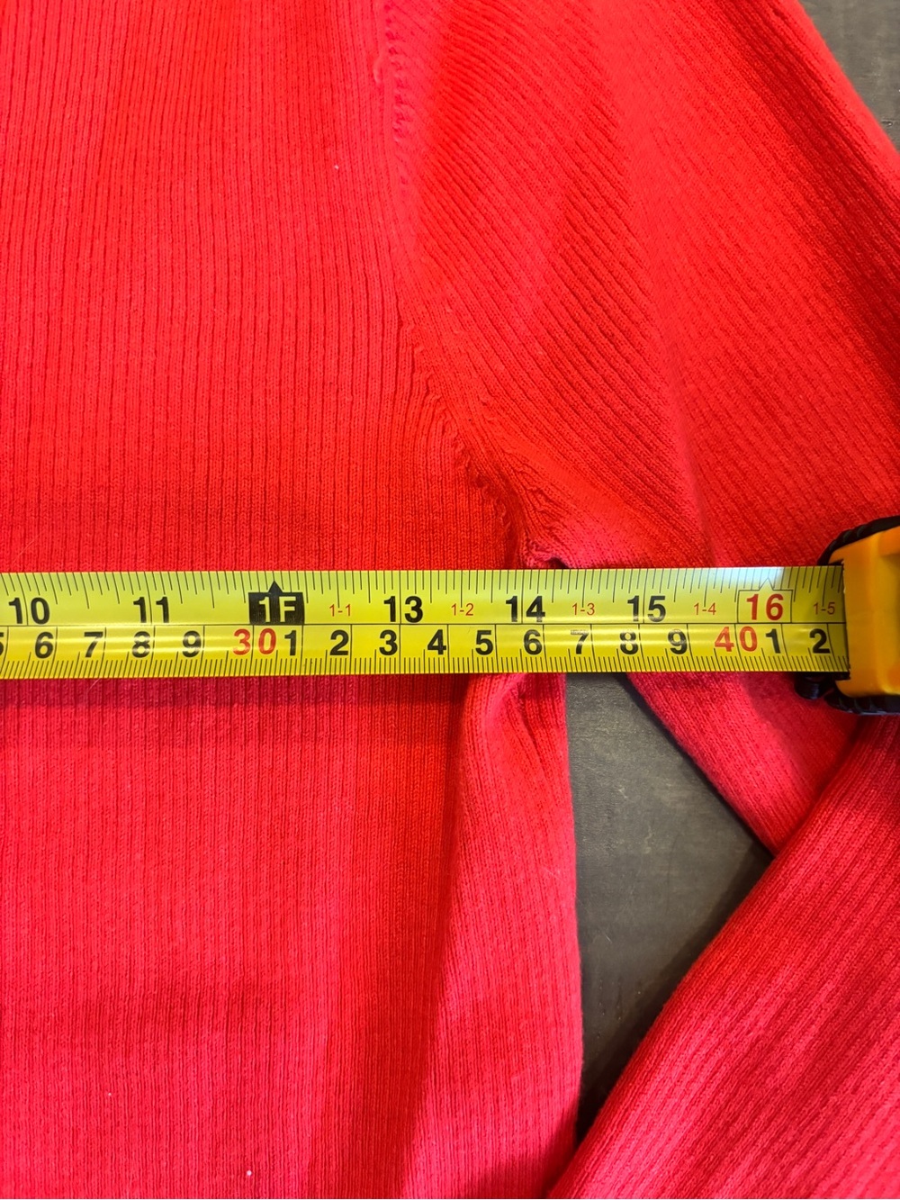 Old Navy Bright Red Ribbed Knit Top - Picture 7 of 8